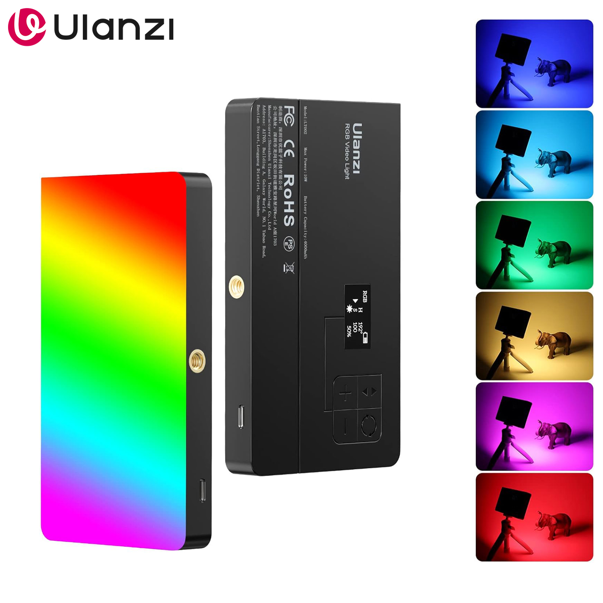 Photography Lighting Uk - ULANZI LT002 RGB Video Light, Portable