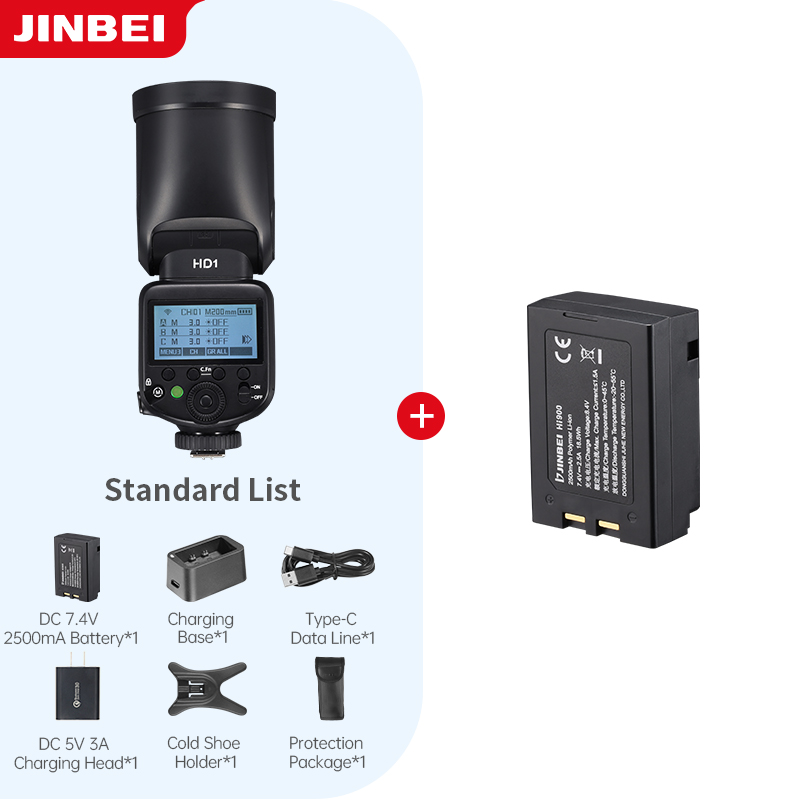 Photography Lighting Flash - JINBEI HD-1Round-head HSS Speedlite Outdoor Photography