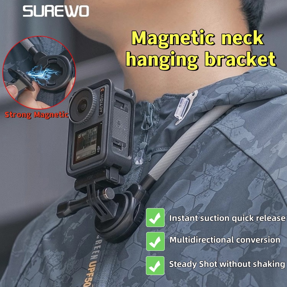 SUREWO Magnetic Quick Release  - Gopro Action Camera Hero 11 Black recension och pris