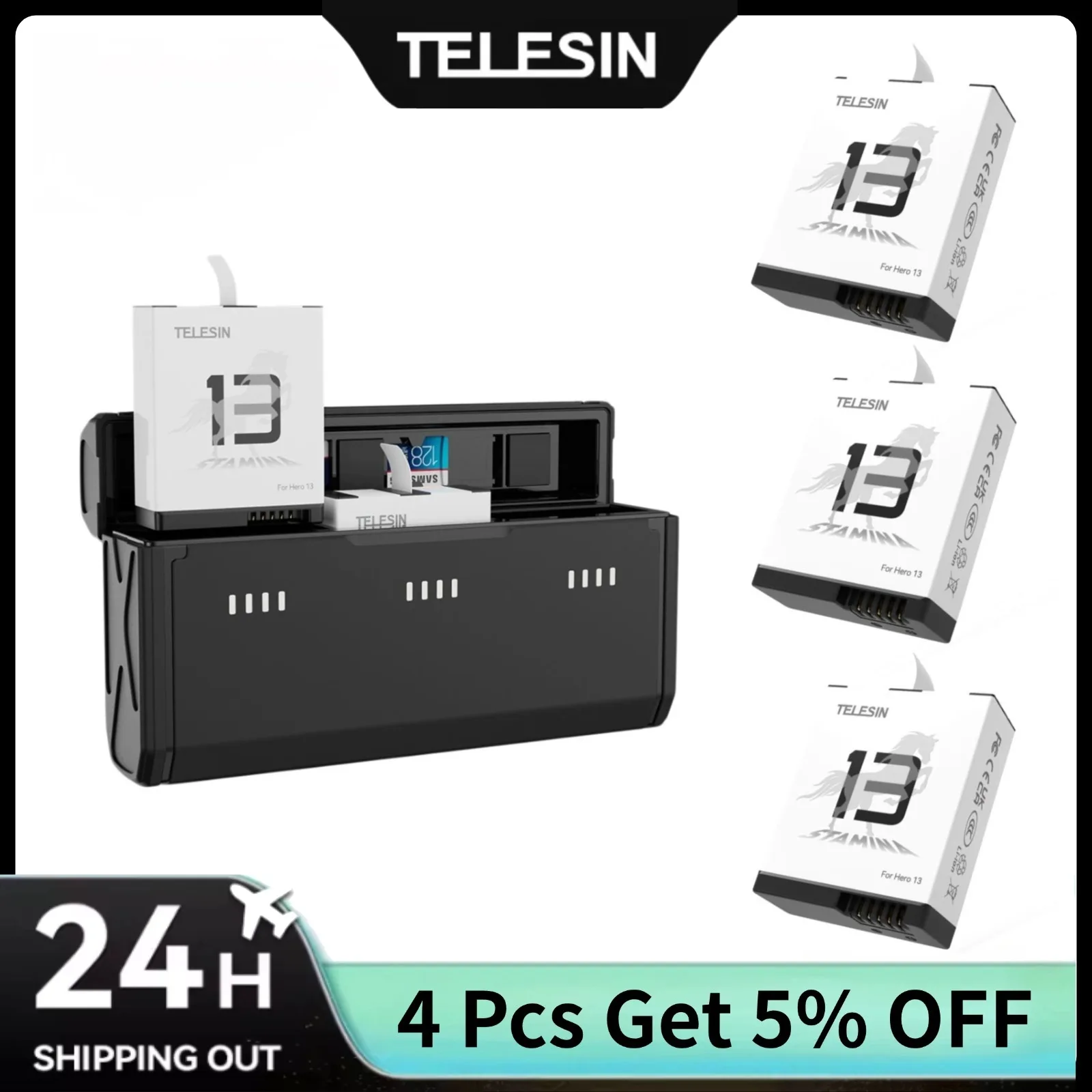 TELESIN Portable Fast Charging - Gopro Action Camera Hero 11 Black recension och pris