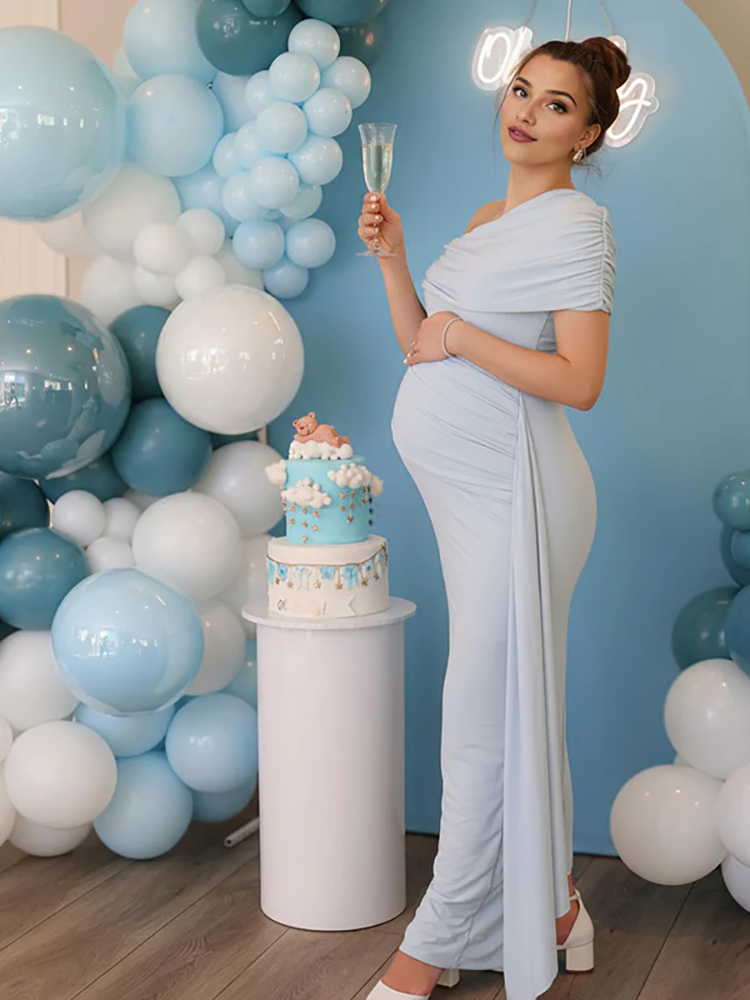 Elegant Light Blue One Shoulde - Photography Natural Lighting recension och pris