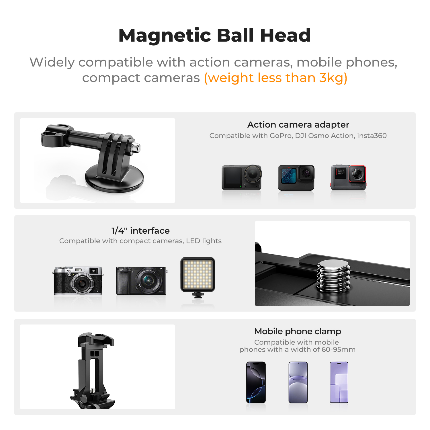 K&F CONCEPT Magnetic Camera Mo - Gopro Action Camera Hero 11 Black recension och pris
