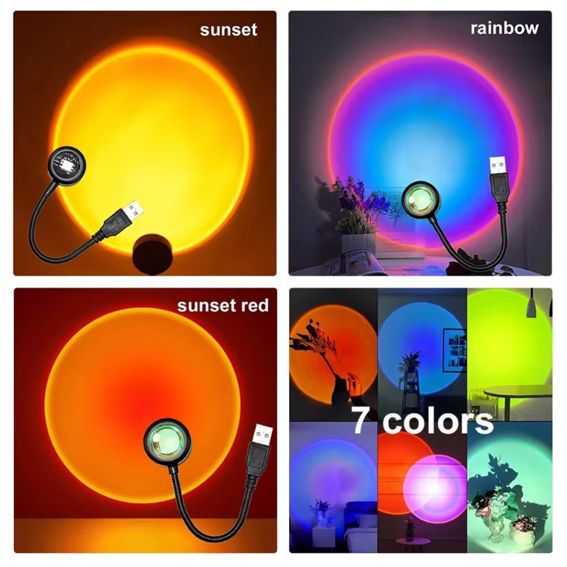 1-4pcs Sunset Lamp LED Rainbow - Photography Lighting Wall recension och pris