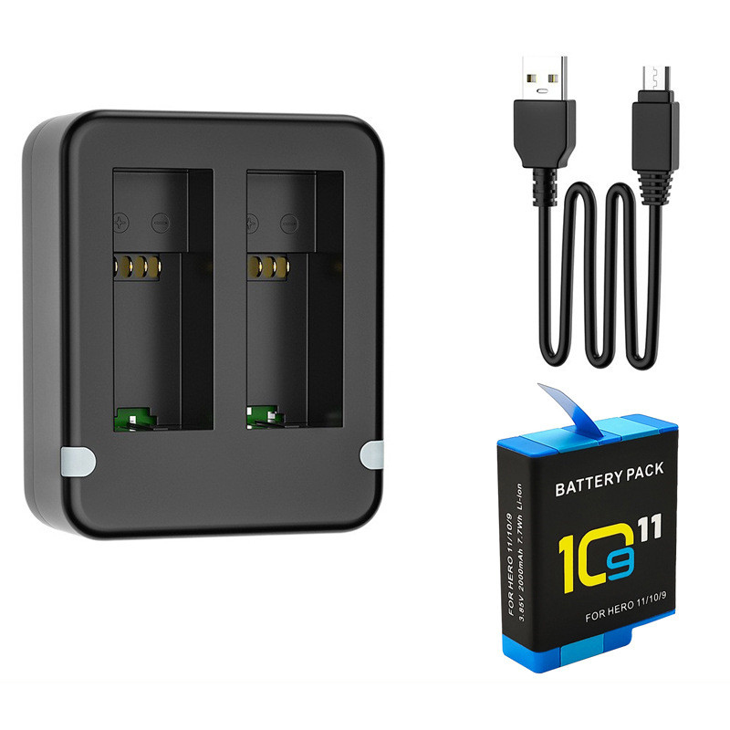 Dual Port Slot Double Battery  - Gopro Action Camera Hero 11 Black recension och pris