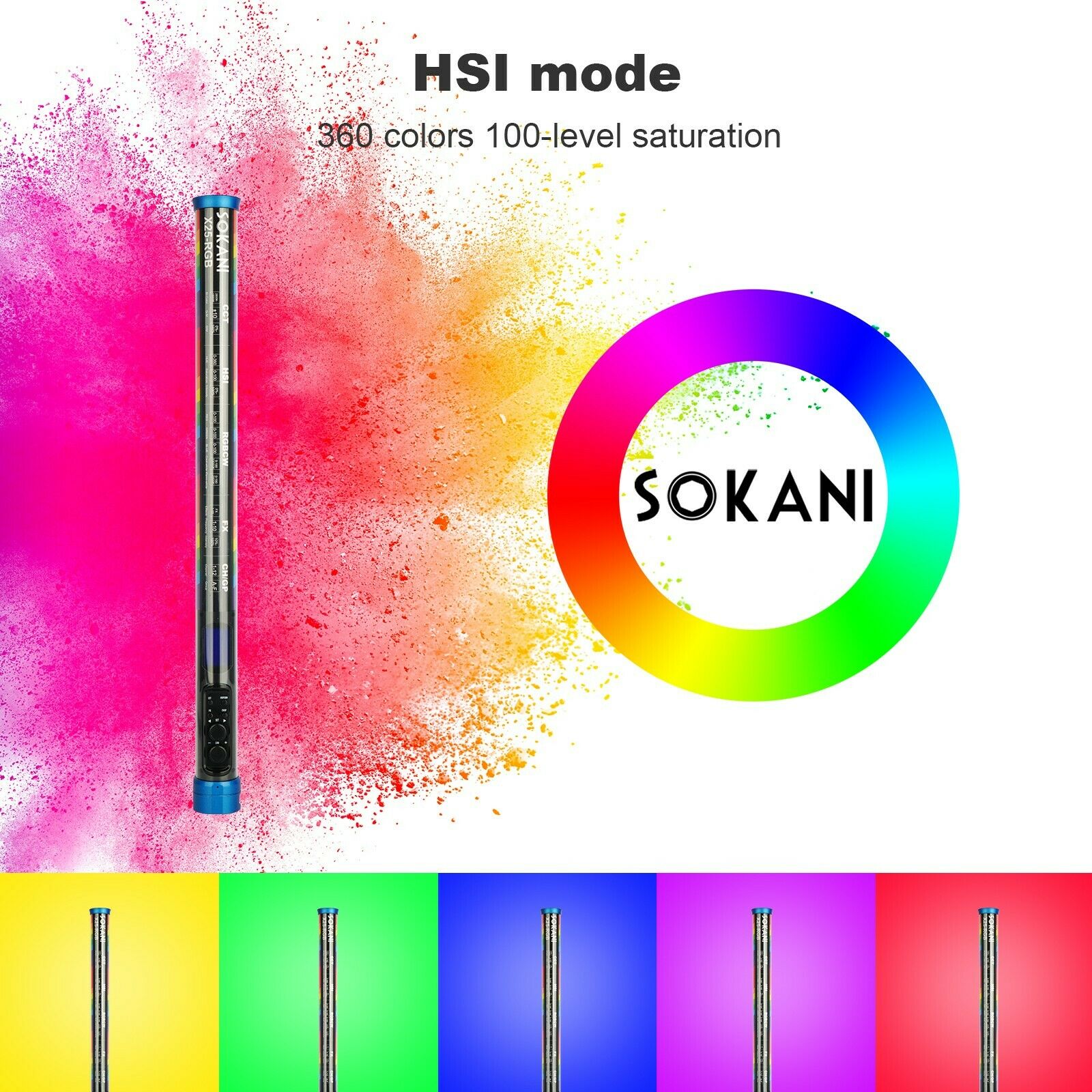 Sokani X25 RGB LED Video Light - Photography Lighting Wand recension och pris