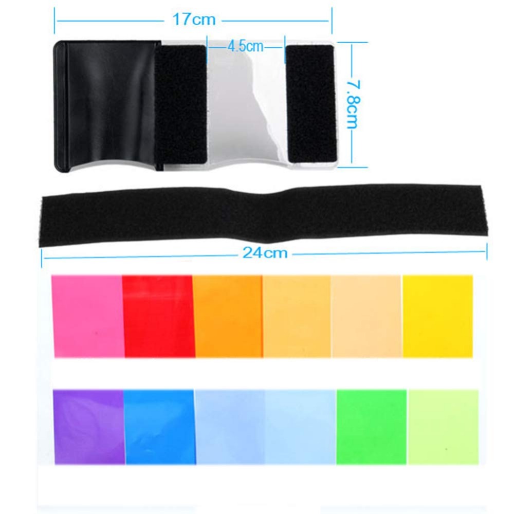 12 Colors Camera Flash Gels Li - Photography Lighting Flash recension och pris