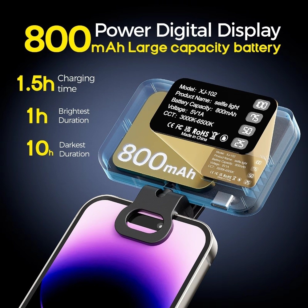 800/1000mAh LED Selfie Light 3 - Photography Lighting Flash recension och pris